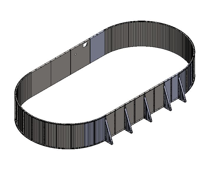 image of 15' x 30' Oval Semi-Inground Pool Kit with 52" Steel Walls